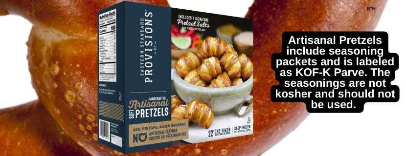 pretzel usinig kof-k kosher symbol - item is not kosher