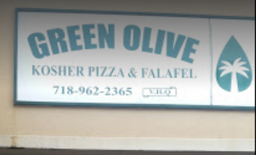 Green olive Kosher pizza and falafel