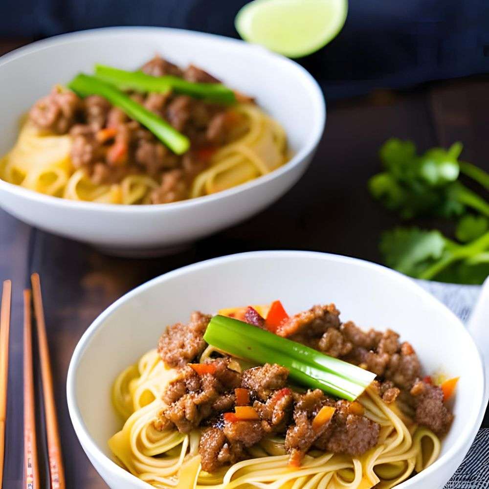 Easy Mongolian ground beef noodles